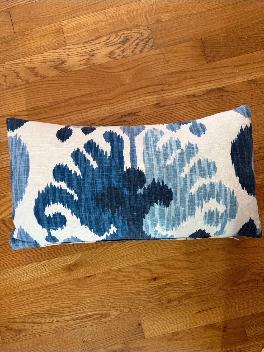 Ballard designs Decorative Blue Ikat Lumbar Pillow - Home Accents